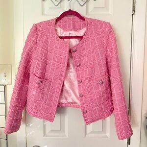 Chic Pink Tweed Jacket